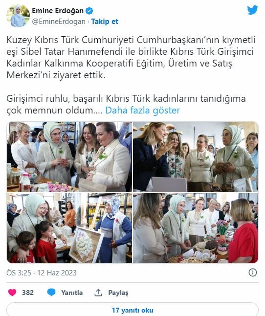 Emine Erdoğan'dan KKTC mesajı: Gösterdikleri dayanışmayı daima hatırlayacağız
